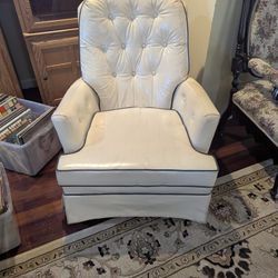 Leather Swivel Rocker. Normal Wear. Retro. No Rips Or Tears