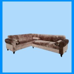 BRAND NEW 7x9ft SECTIONAL COUCHES,  BROWN FABRIC.  CUSTOM MADE AVAILABLE