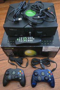 Original XBox in box with games Extra control