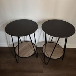 Pair of Modern Industrial End Tables - Like New