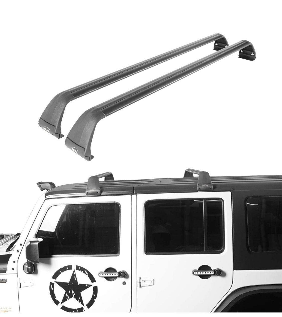 Roof Rack Cross Bars Kayak Cargo Jeep Wrangler JK JL Gladiator JT 2007-2023