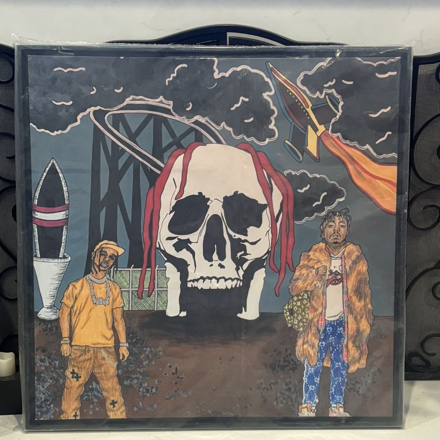 Travis Scott Juice WRLD skeleton custom painting for Sale in Los