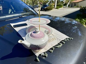 Grace Teaware Porcelain Elegant Pink and White Teapot Set 