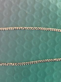 Silver diamond cut 16 inch 3.2mm Cuban