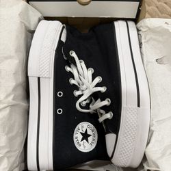 Converse Black and White Platform Shoes 