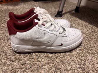 Maroon and white Nike AF1