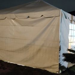 20x20 tent with fabric wall decorations