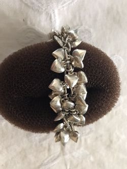 Pulcera De Corazón.  De Plata 925.  
