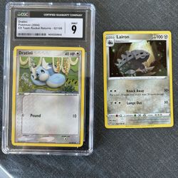 Pokemon 2004 Mint 9 Dratini Ex Team Rocket Returns#52*****PLUS Pokemon Lairon card