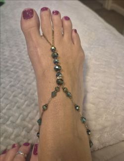Beaded anklet ring set
