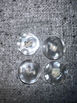 Vintage Gray Marbled Plastic Buttons – Matching Set of 4