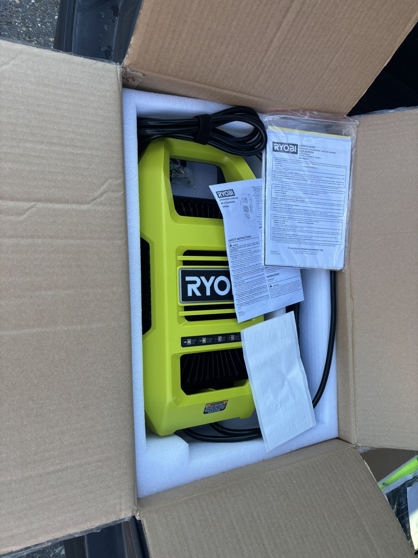 Brand new Ryobi 80 V battery charger