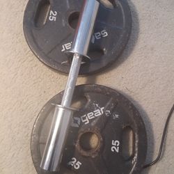 2x 25 Lb Weights, 2x10 Lb Weights, Bar