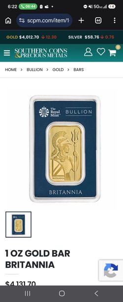1 oz gold bar from the royal mint