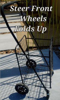 Folding Shopping Cart with 4 fixed Wheels