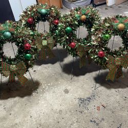 ALL FOR $45. Assortment Of Christmas Wreaths For Cemetery 