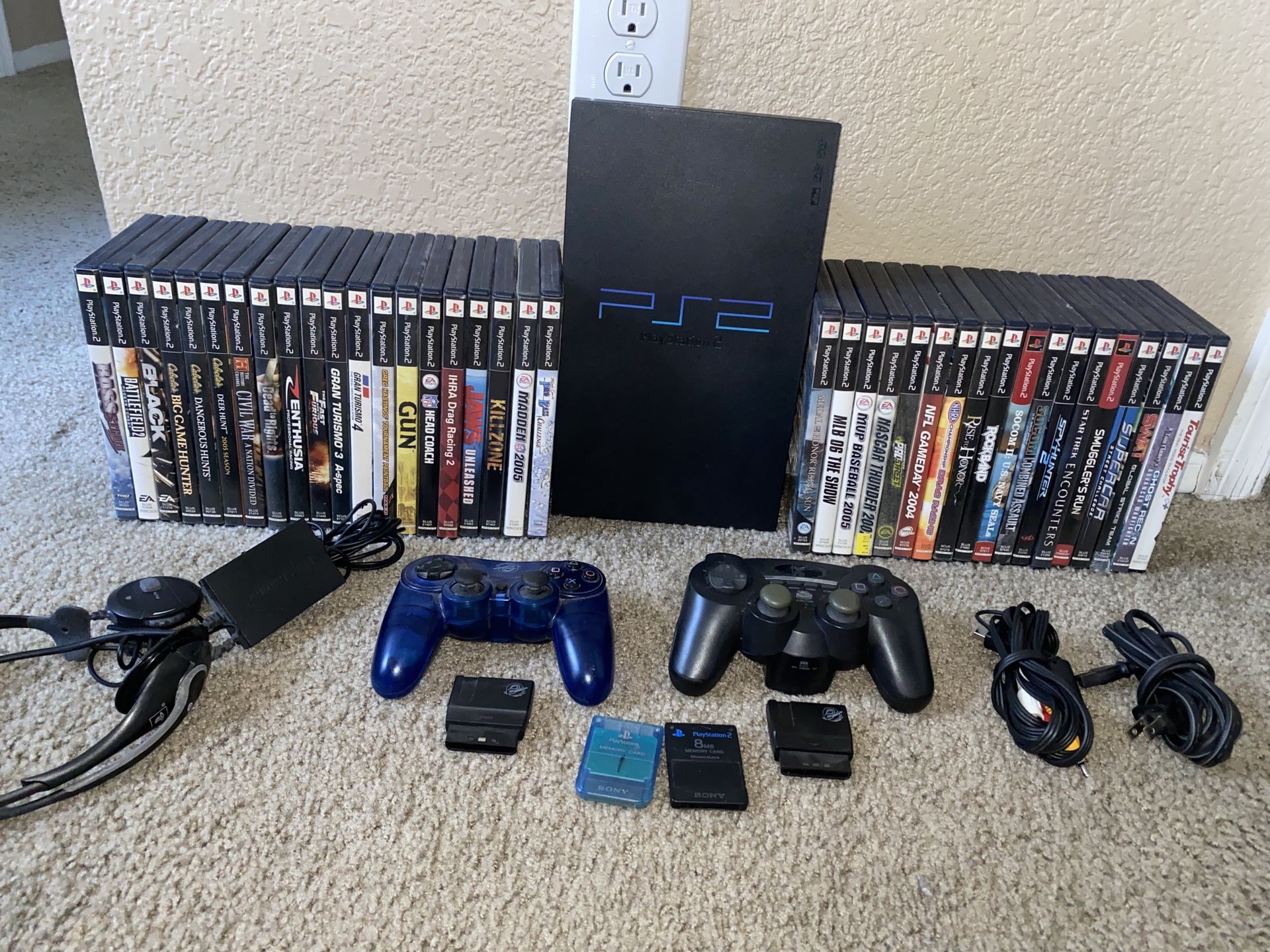 Sony Playstation 2 + 38 Games + Memory Cards + More for Sale in