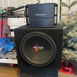 Kicker Sub Speaker And Rockford Fosgate 500 Mono Amp