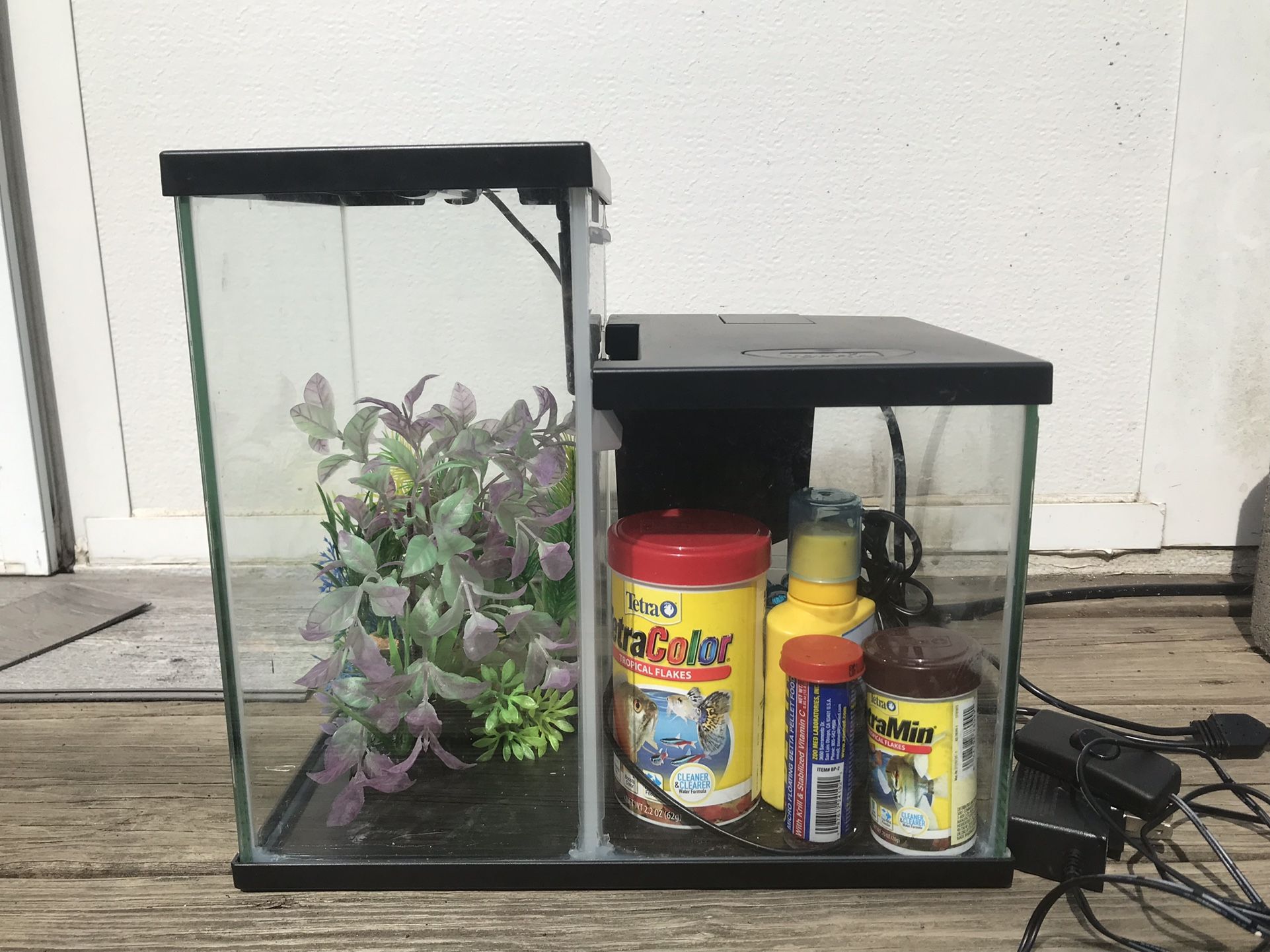 Fish tank Dual Betta Waterfall And Light With Fish Supplies Included