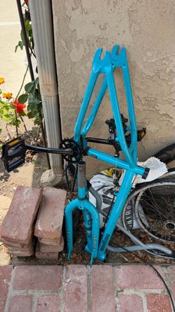 Teal Mountain Bike Frame with Fork