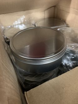 New Unused 12oz Screw Top Round Steel Tin 17 Qty