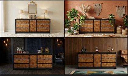Mid Century Modern Brutalist 9 Drawer Dresser by Lane MCM