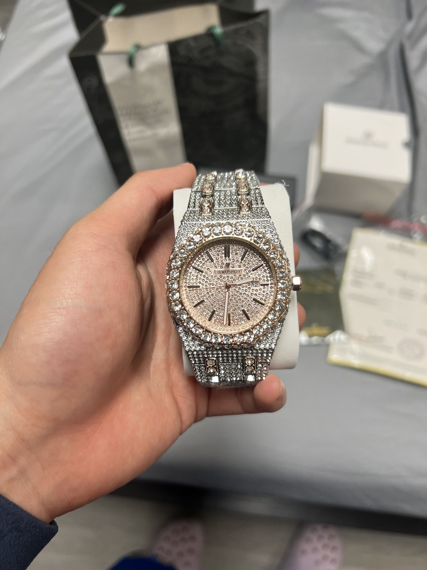 Ap Moissanite Bustdown Watch Cartier