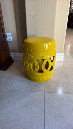 Yellow Ceramic Garden Stool