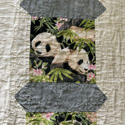 Beautiful Vintage Panda Quilt 