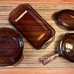 Vintage Anchor Hocking & Vision by Corning Cookware Set