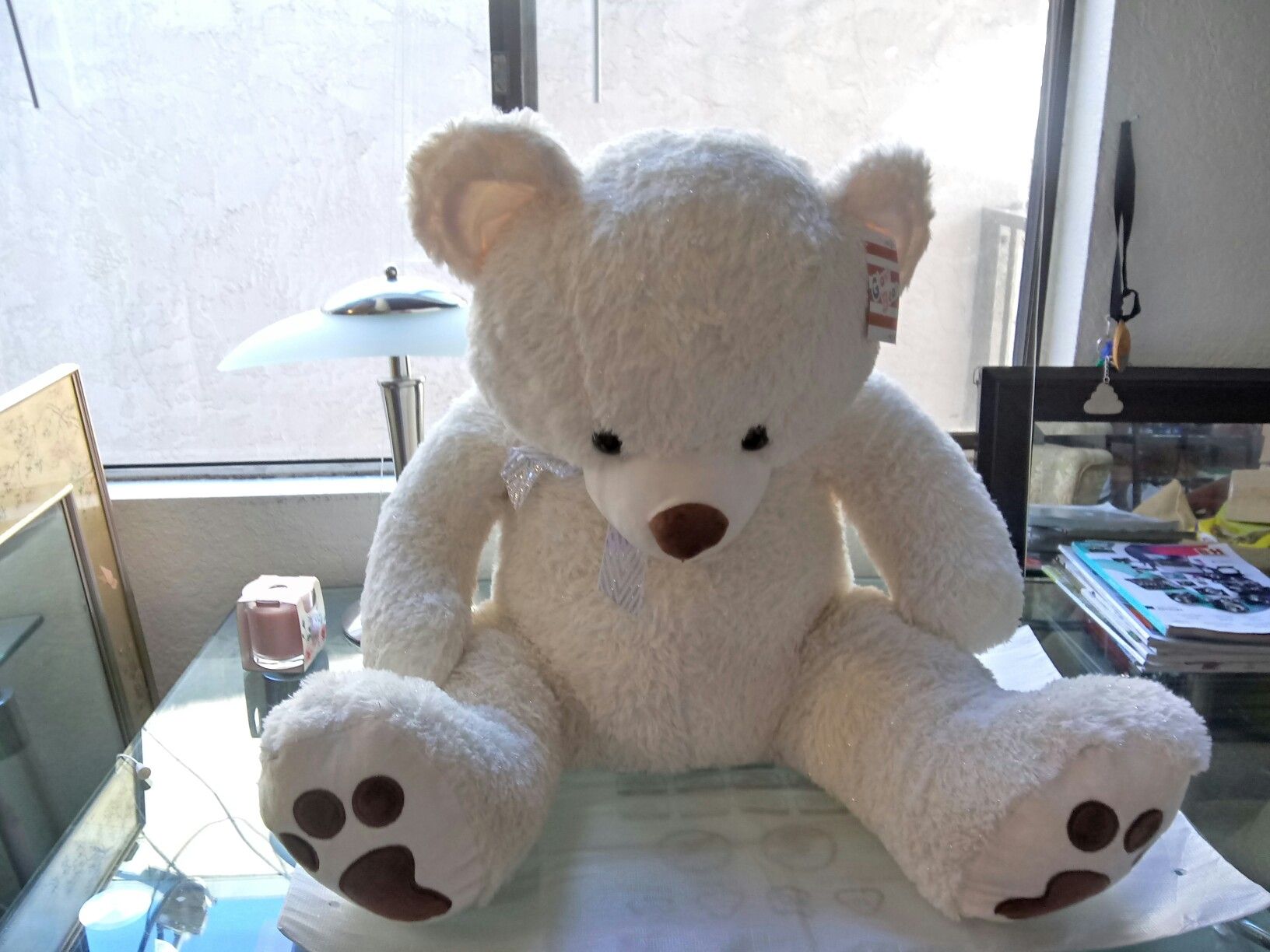 Best Made Toy Plush Teddy Bear White with Sliver "3 *New*