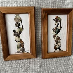 African Folk Art Framed Pictures