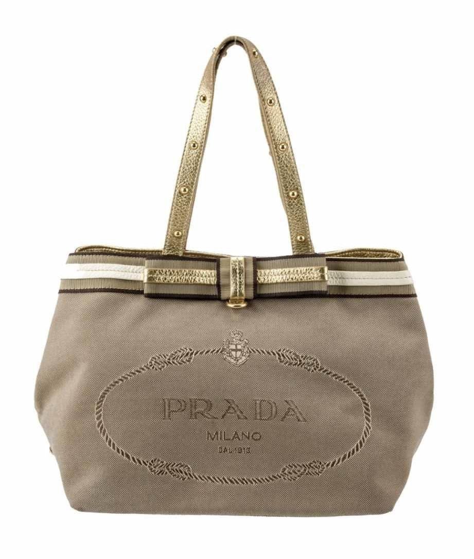 Prada Logo Jacquard Tote