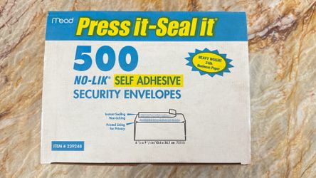 Press it — Seal it. Security Envelopes