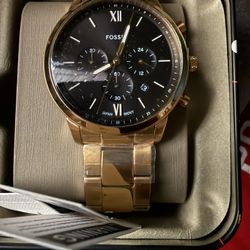 NEW Gold Fossil Watch