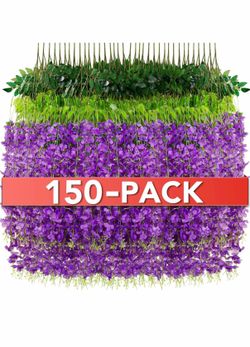Artificial Wisteria Flowers — Purple Garland (150pk), Mixed Strands & Lavender Vines”