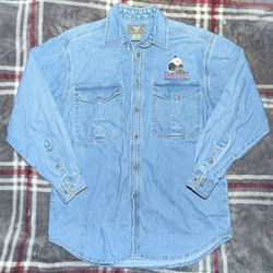 Rare Vtg Princess Cruises Far East Denim Shirt Medium 90s Cheyenne River Promo