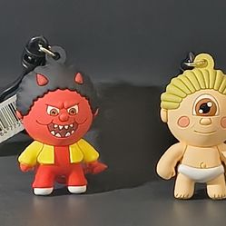 2 Pc Garbage Pail Kids GPK Figural Bag Clips Keychain Lot #2