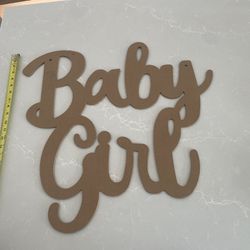 Baby Girl Wood Sign 