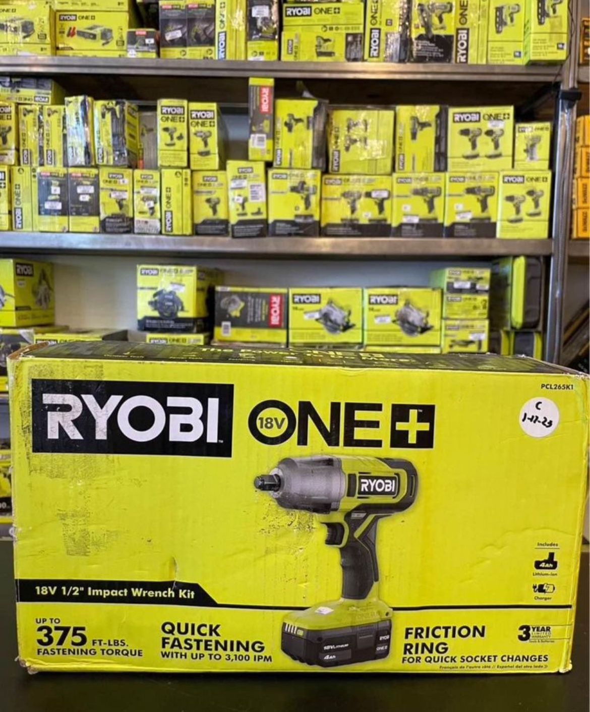 Ryobi One + 18V 1/2” Impact Wrench Kit…PCL265K1