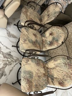 Metal And Cloth Swivel Stools