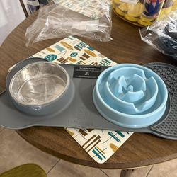 PETWORKS Slow Feeder Dog Bowls with Lick Mat, 5