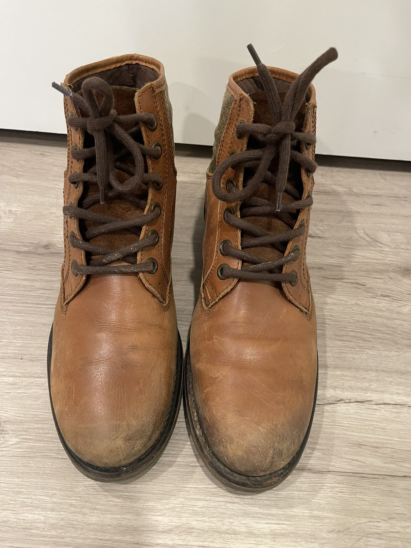 Mens Brown Leather Aldo Lace Up  Boots
