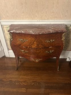 Antique French Louis XV marble top dresser console sideboard