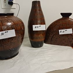 3 Beautiful  And Unique  Vases