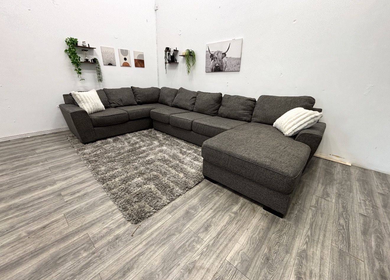 Huge Grey Sectional Couch - Free Delivery 