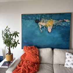 48x36 Beach Swimmer Wall Art 