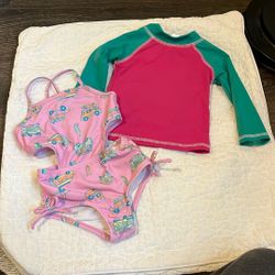 3T Bathing Suit And Rash Guard