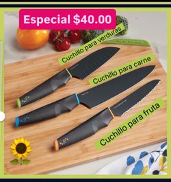 Especial $40.00 Set 3 Cuchillos Línea Vida Sana Princess House Ventas Finales