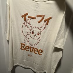 Adult Eevee Graphic Short Sleeve Crewneck Tshirt- Pokemon x Target Large 